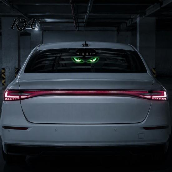 High Temperature Resistant Car Lamp Solar Demon Eye Window Light, Wireless LED Atmosphere Automotive Safety Warning System with Suction Cup
