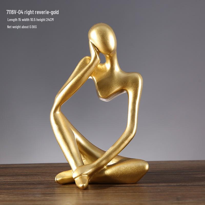 Golden Light Luxury Resin Handicrafts Collection: Ornaments for Office, Living Room, Wine & TV Cabinets