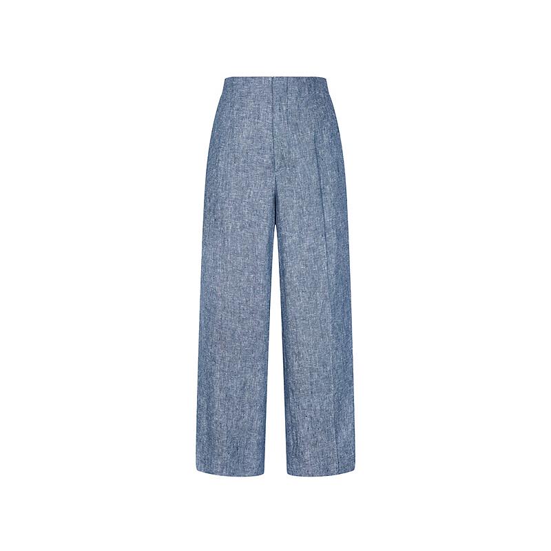 LESS 2025 Summer Retro Straight Cropped Linen Pants