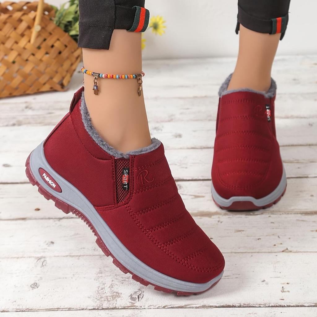 Women's Solid Color Fluffy Boots, Thick Soled Soft Soled Winter Warm Lining Boots, Non Slip Warm Short Boots