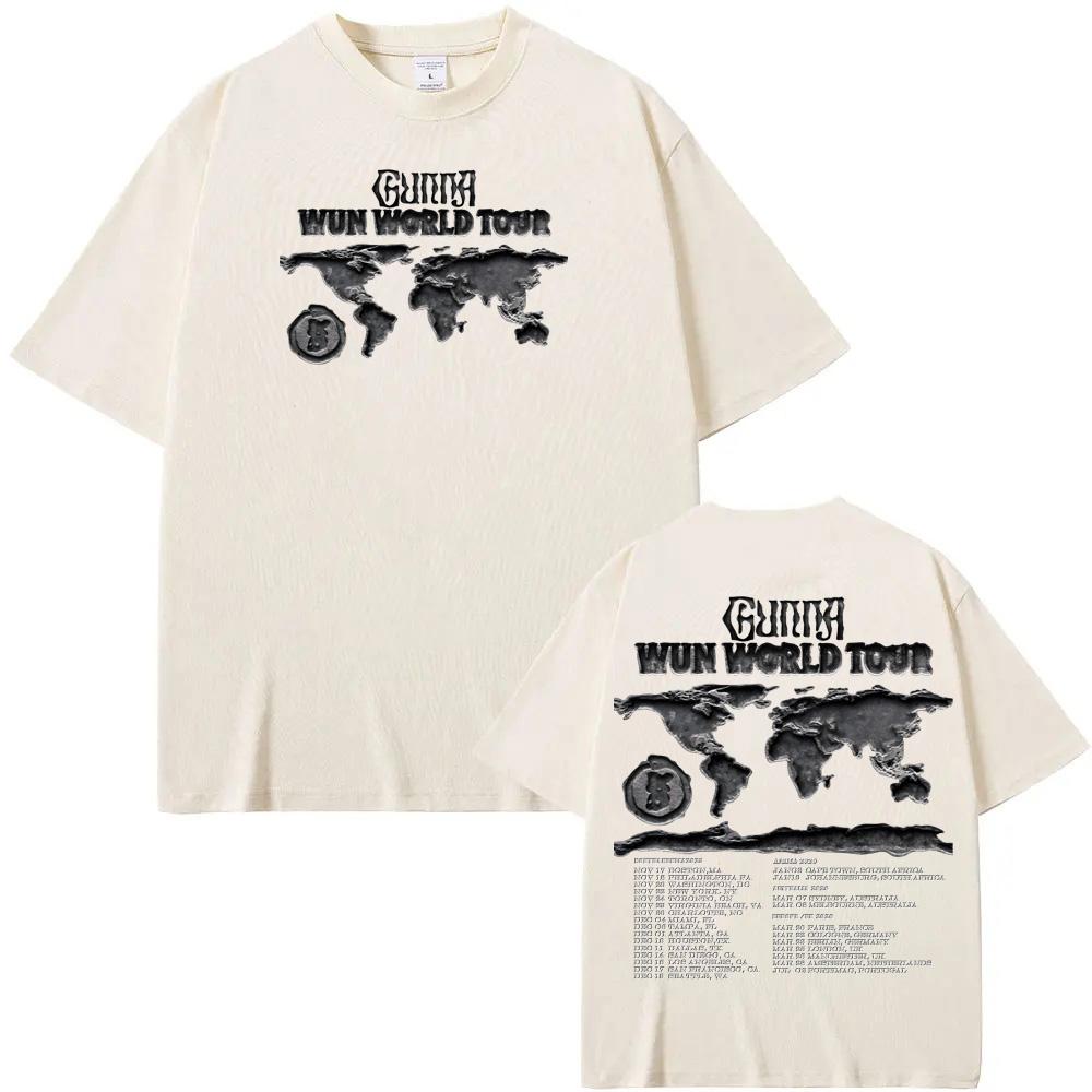 WUNNA World Tour T-SHIRT Rapper Gunna High Quality Tee-shirt Short Sleeve 100%cotton Gothic Tshirt Round Neck Summer Ropa Hombre