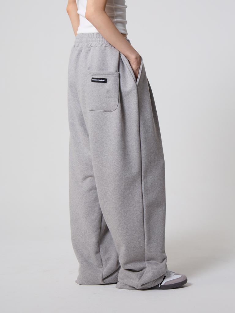 UNKNOWN PLANET [Fleece-Lined Version Added] Daily Double-Pleat Wide Sweatpants Gray