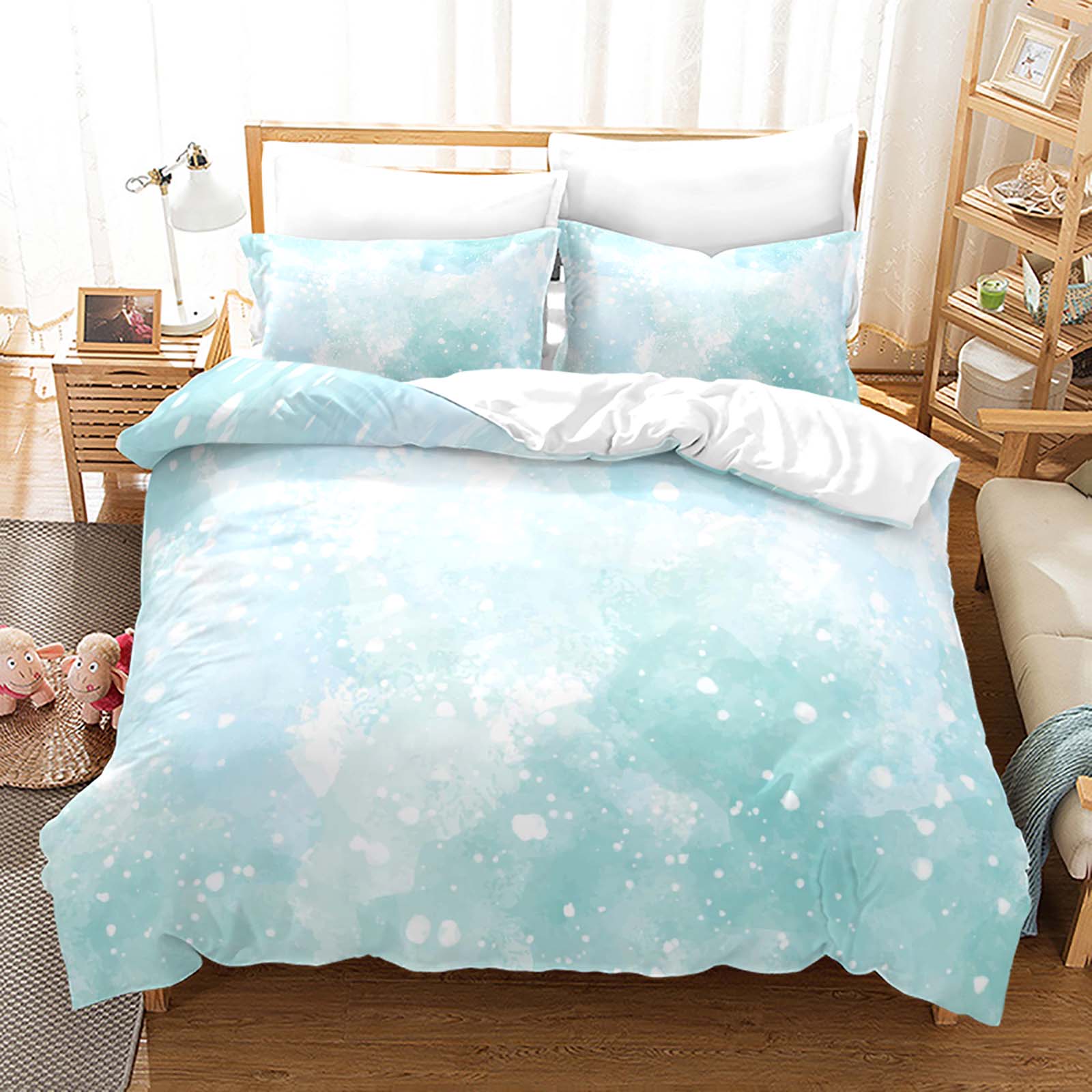 

Rainbow Cloud Duvet Cover Gradient Colorful Bedding Set For Girls Women Bedroom Decor Soft Comfortable EU Twin 135x200cm