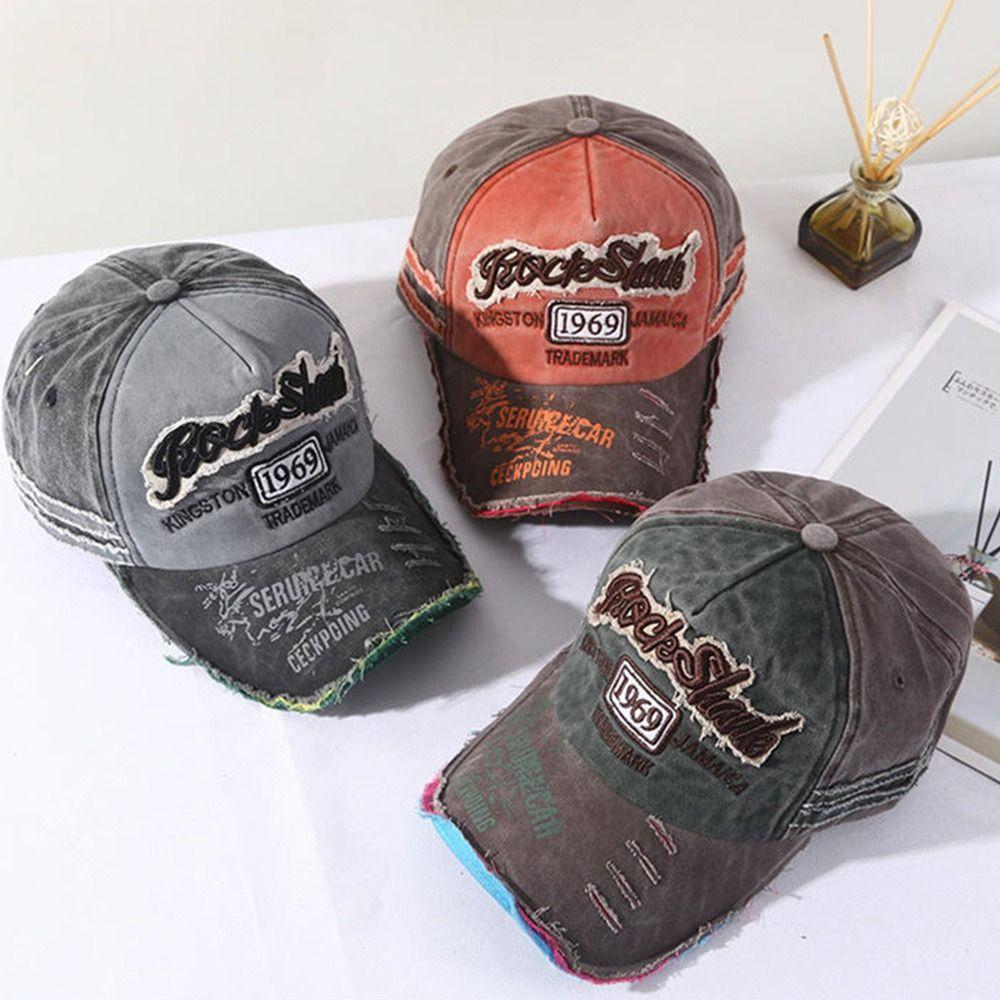 Men Women WASHED DENIM Vintage Baseball Hats Distressed Faded Cap Embroidery Baseball Caps Sunscreen Hats