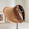 Beach Sun Hat Summer Straw Woven Empty Hat for Women Travel Vacation Straw Hat Without Top Hat