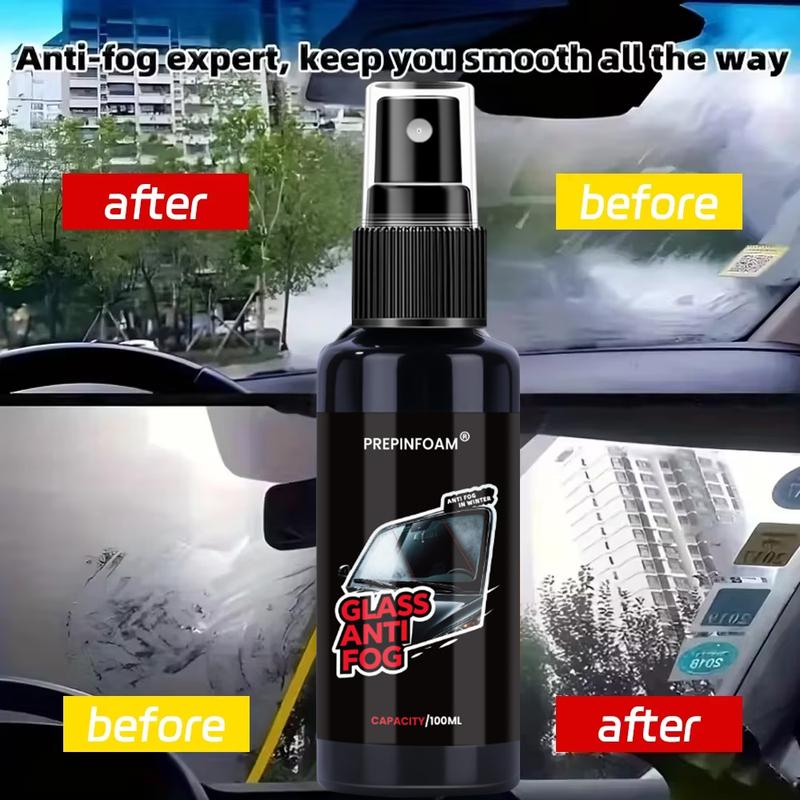 Glass Anti Fog Coating Spray Winter Car Interior Windshield Long Lasting Prevent Fogging Clear Vision Fog Repellent Mirror Clean