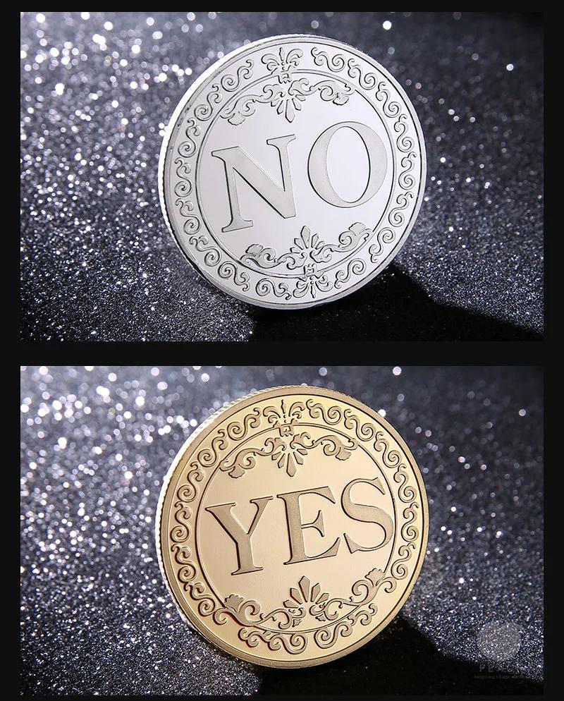 1PC Bronze Yes Or No Commemorative Coin Souvenir Non-Currency Game Prop Decision Coins Collection Decoration Crafts