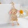 Rhinestone Lamb Keychain for Women Girls Faux Crystal Sparkling Bag Charm for Handbag Car Key Accessory