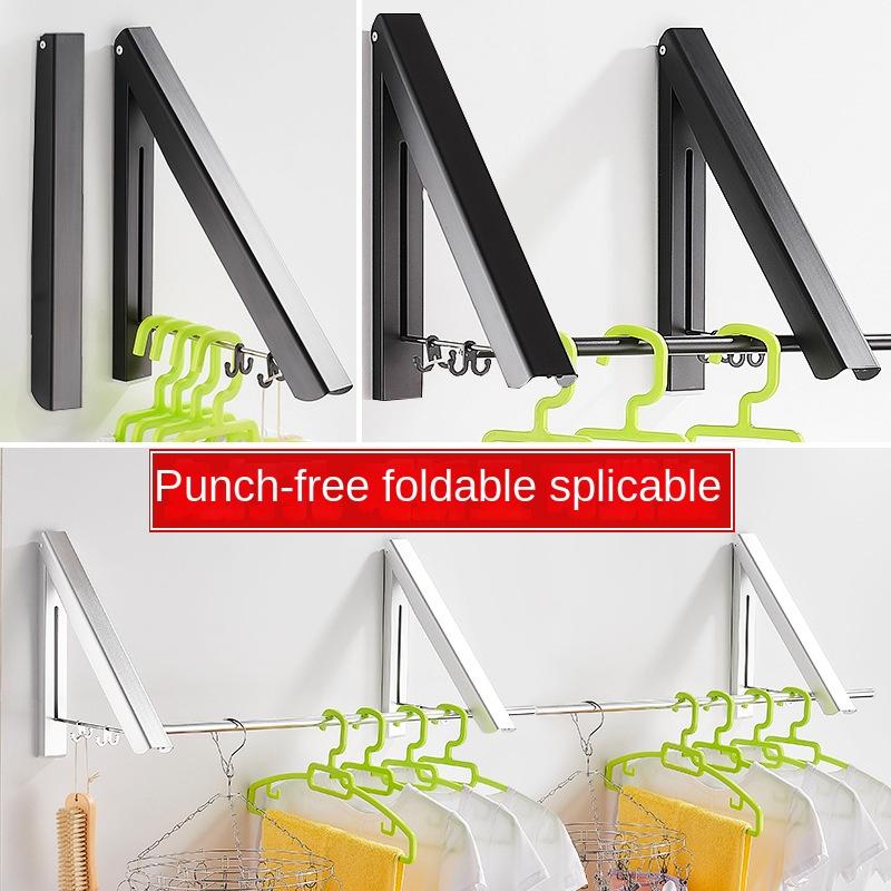 Rufe pliabile pe perete Tijă de uscare Balcon în aer liber Umerașe invizibile Spațiu Suport pentru haine din aluminiu Accesorii pentru baie pentru acasă