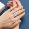 S925 Sterling Silver Aquamarine Zirconia Adjustable Women’s Ring