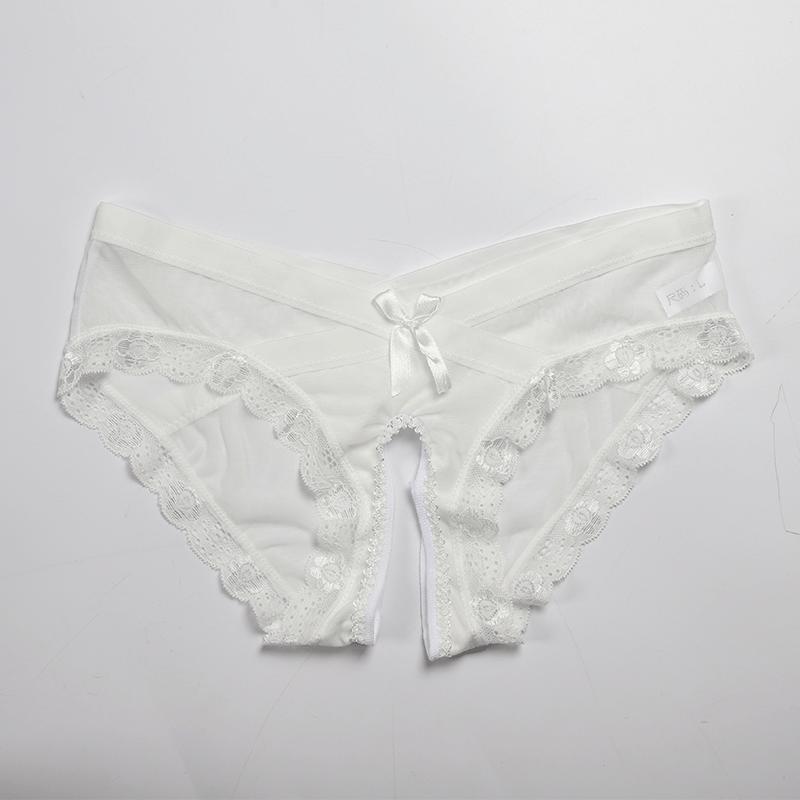 Roupa interior feminina estilo sexy malha cintura baixa sexy livre fora cuecas virilha aberta