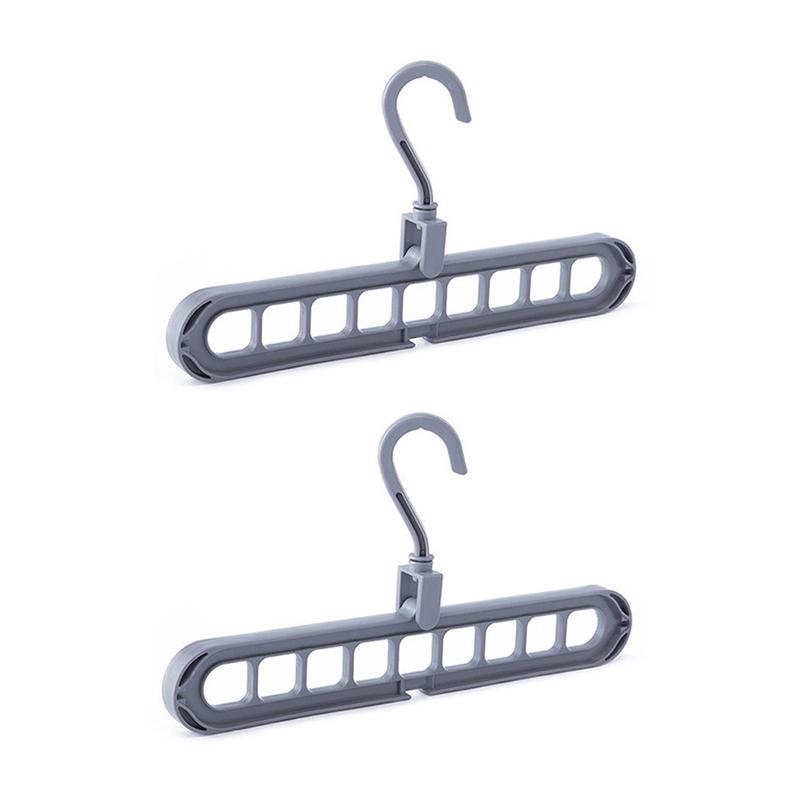 2 Stück Multifunktionaler Neun-Loch Kleiderständer, Haushaltskleideraufhängung, Faltbarer Drehbarer Kleiderständer, Schlafzimmeraufbewahrung