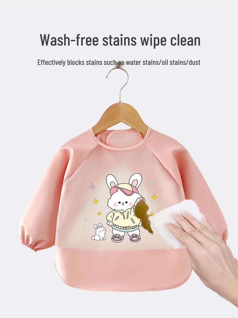 Wasser- und fleckenabweisendes, wendbares Langarm-Baby-Lätzchen zum Essen.