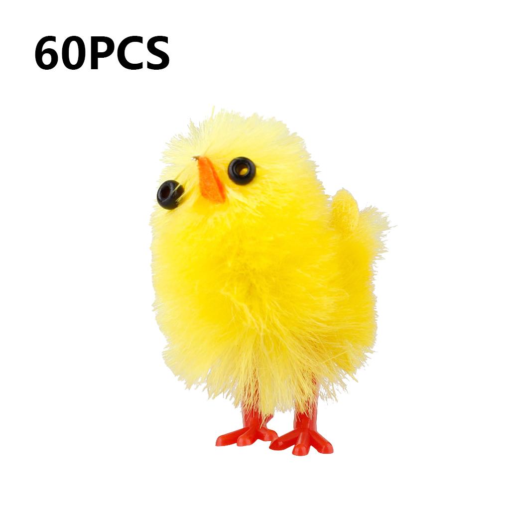 60 Pieces Easter Chick Mini Adorable Yellow Craft Portable Artificial Display Toys Gift Decoration Home Nursery Ornaments