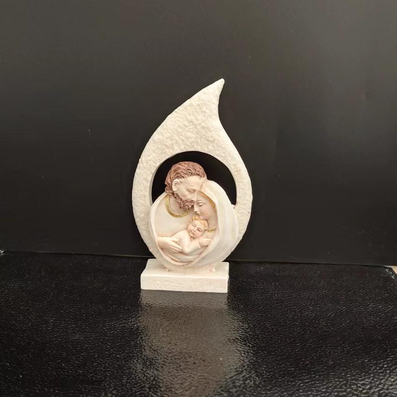 Holy Family Resin Figurine Holy Heart Of Nativity Mary Statue Figure Religious Christmas Gift Home Decor 1PCS