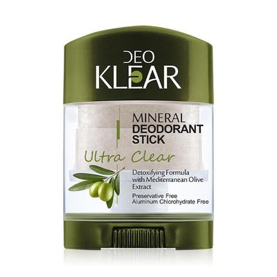 DEOKLEAR Mineral Deodorantstick 70 g. (Ultra Clear) - Avgiftande formel med medelhavsolivextrakt