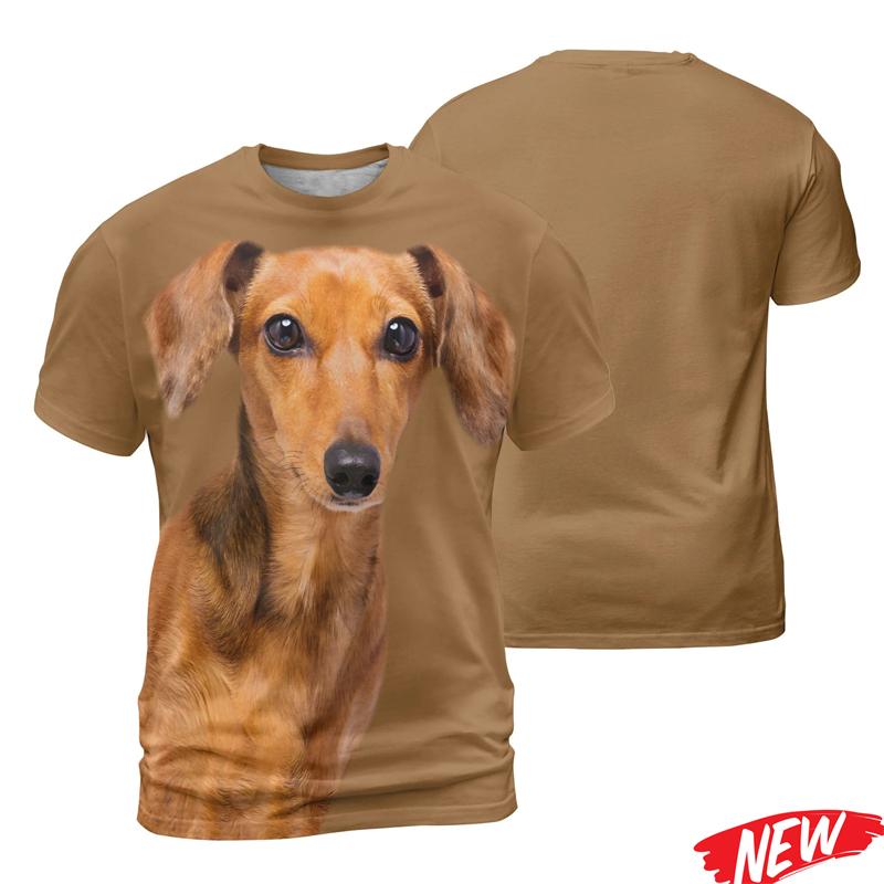 Cute 3D Printing Dog Tshirt For Men Chihuahua Pattern Short Sleeve
