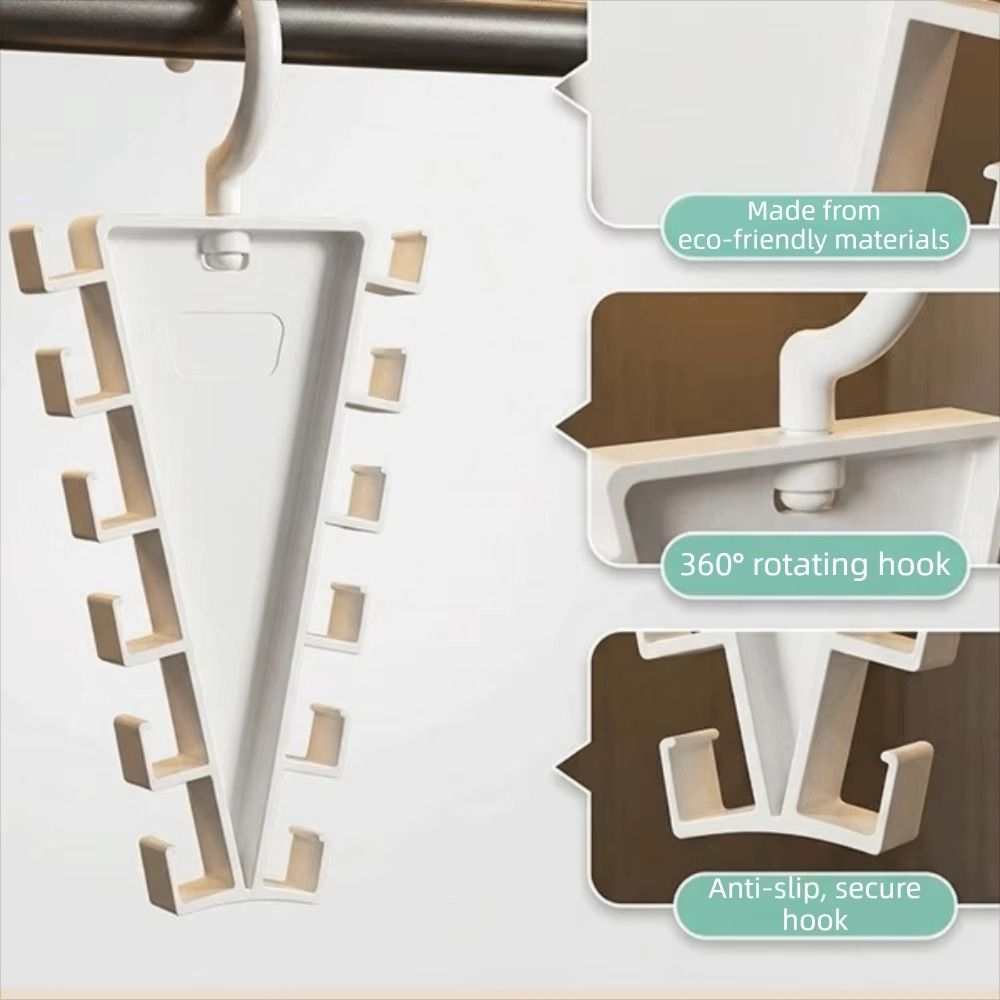 Rotatable V Shaped Hanger Space Saving Hat Rack New Multi Hook Organizer