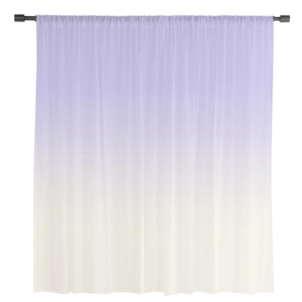 Romantic Purple Gradient Chiffon Sheer Curtains for Living Room Bedroom Home Decoration Window Voiles Tulle Curtain
