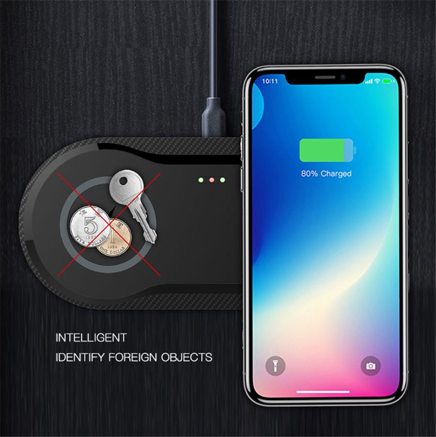 20W Double Seat CAR QI Wireless Charger Fast Charging Pad 2 In 1 Desktop Charger for iPhone 11 Pro X XS MAX XR For Samsung S10 S9