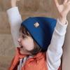 Kids Autumn Winter Knitting Hat Brimless Solid Color Thickened Fleece Lining Hat Boys Girls Hat Headwear