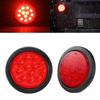 Pair 4" Inch Red 12 LED Round Tail Stop Rear Brake Lights 12V for Truck Trailer