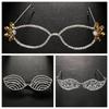 Light Luxury Crystal Eye Frame Vintage Face Eyewear Decoration Rhinestone Eyeglass Frame Banquet
