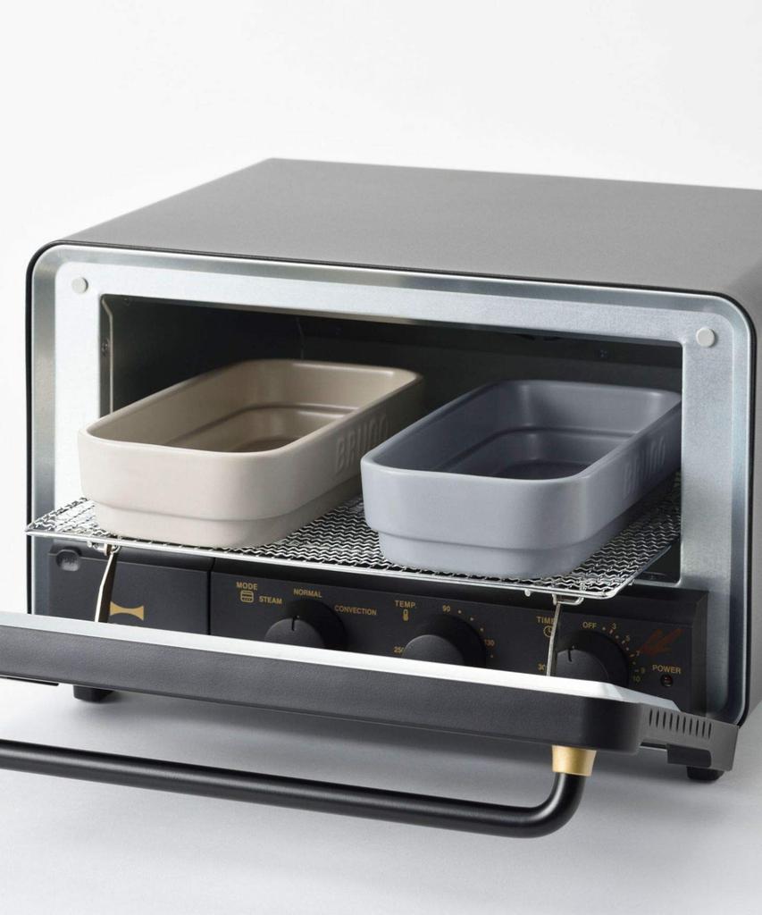 BRUNO Toaster Cooker, Medium, 360ml Capacity, Microwave and Dishwasher Safe, Ideal for Snacks and Evening Drinks, Ceramic, Blue and Gray,