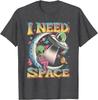 Alien Ich brauche Platz Retro Mond Sitzendes UFO Grafik T-Shirt Baumwolle Lässig Reise T-Shirt