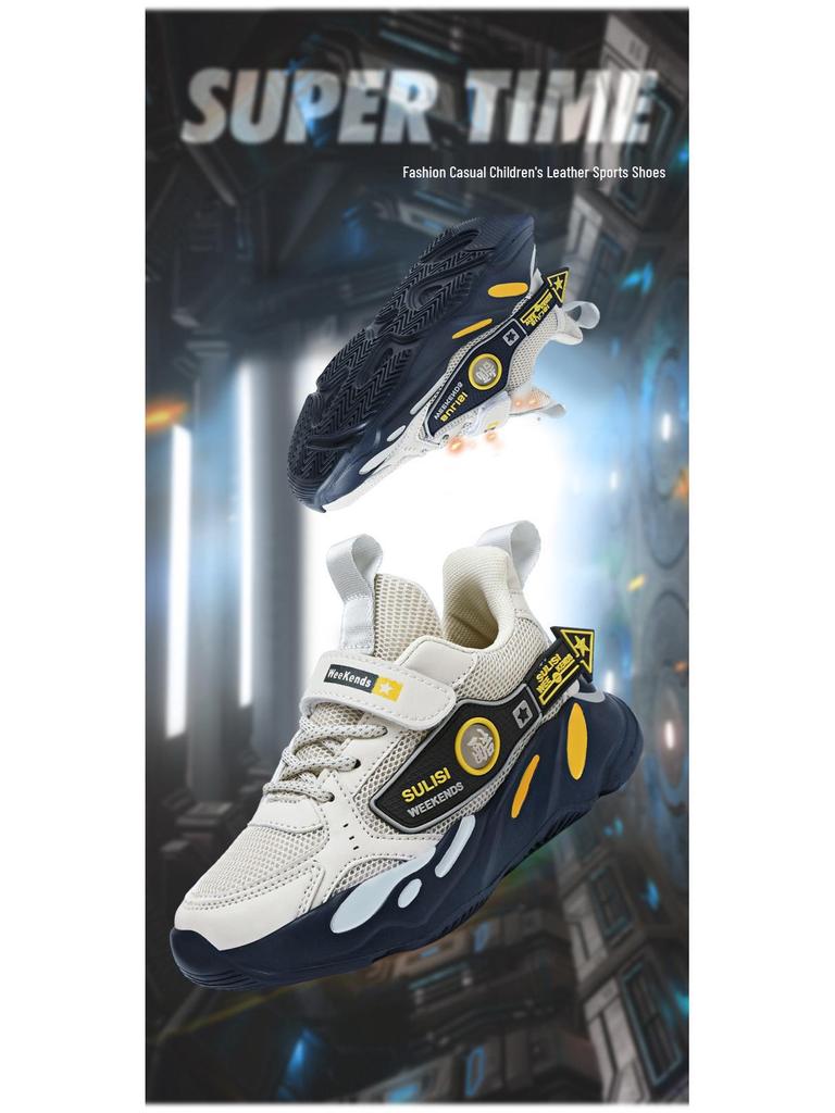 Sommer-Sportschuhe für Jungen: Weiche Sohle, Rutschfest, Atmungsaktives Mesh, Laufschuhe für mittelgroße und große Kinder