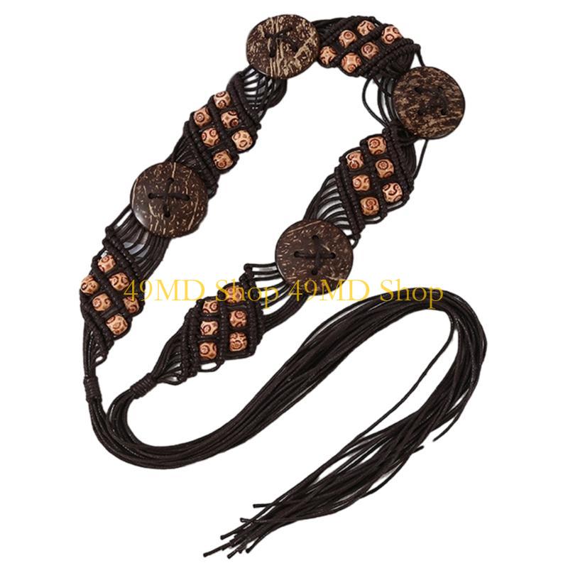 49MD Exotic Waist Rope Belt Teens Girl Dress Waiststrap Vintage Waistband Decoration