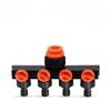 1-Inch Faucet Water Diverter: 5-Way Car Wash Connector with Ball Valve, 46-Point, 4-Outlets