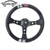 13inch 320mm JDM Classic Drift Racing Steering Wheel Real Leather Car Universal With Accessories 326Power
