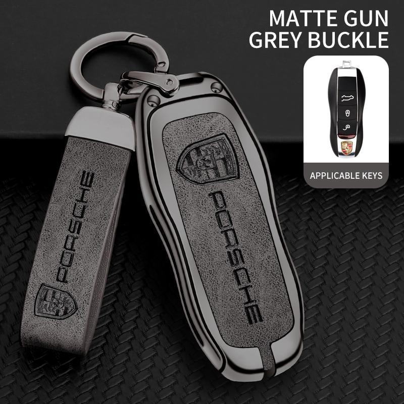 Kryt klíče od auta ze slitiny zinku a kůže, bezklíčová skořepina pro Porsche Panamera Spyder Carrera Macan Boxster Cayman Cayenne 911 970 981