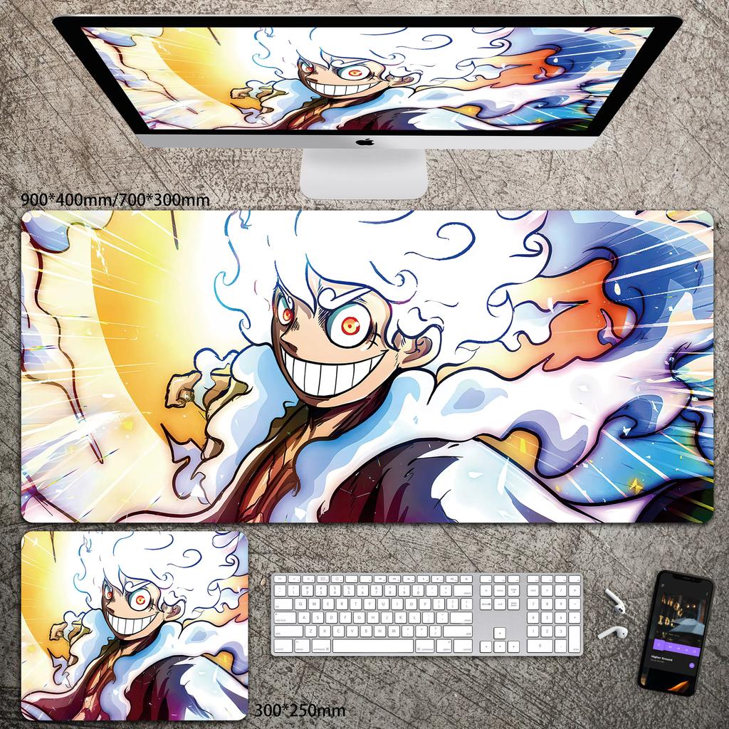 Hohe Auflösung ONE PIECE Leder-Mauspad Luffy Schreibtisch-Pad Rutschfest Wasserdichtes Mauspad Übergroß Jungen Animation E-Sport Spiel Tastatur-Pad