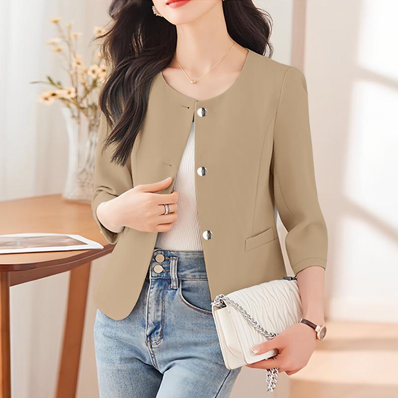 

ZANZEA Женская повседневная блузка с круглым вырезом и рукавом 3/4 5XL хаки