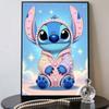 Lilo and Stitch Q Version Macaron Pajamas Pearl Painting Disney Pearl Decorated Ears Clouds Starry Sky Frameless Art Painting
