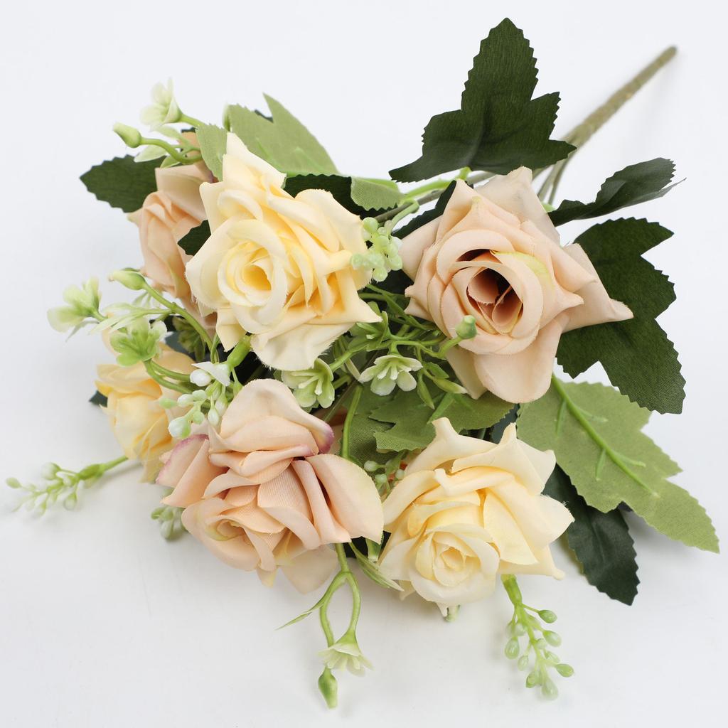 Fake Roses, Artificial Flowers Realistic Silk Faux Rose With Stems For Wedding Decoration Anniversary Bridal Bouquet Floral Arrangement