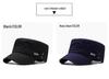 Men's Four-Season Breathable Flat Cap with Metal Logo - Outdoor Fashion Casual Sun Hat.