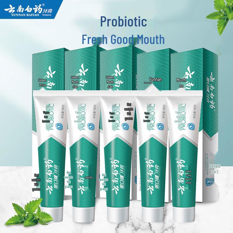 Yunnan Baiyao Probiotische Eis-Zitrone Zahnpasta (5er-Pack)