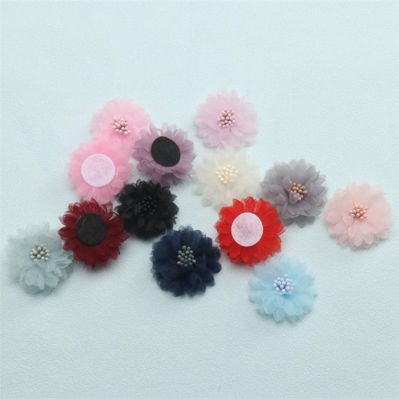 Three-Dimensional Fabric Yarn Flower Corsages: DIY Accessories for Shoes, Clothing, Brooches, and Hair Clips.
