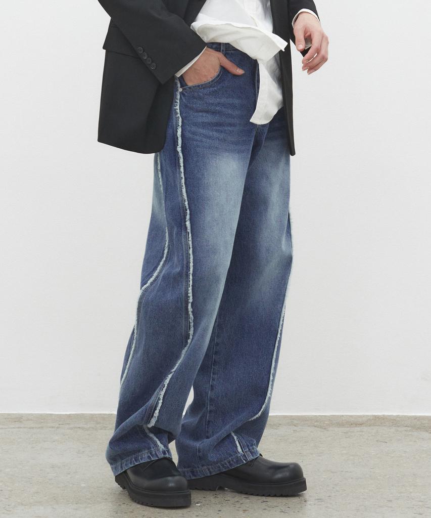 DECET Curved Wide Jeans Dcpt033Scblueb