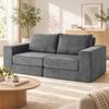 Sofa Bed 4-in-1 Sleep Function Extendable Folding Sofa Cushions 2-Seater Grey