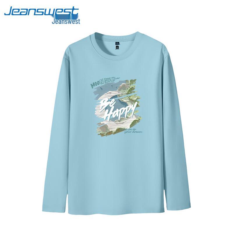 Jeanswest Men's Heavy Cotton Long Sleeve Graphic T-Shirt