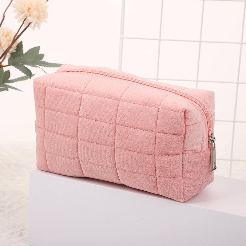 Bolsa de Cosméticos de Terciopelo Organizador de Almacenamiento de Gran Capacidad Bolsa de Maquillaje Portátil para Pinceles de Maquillaje Labiales Productos de Cuidado de la Piel