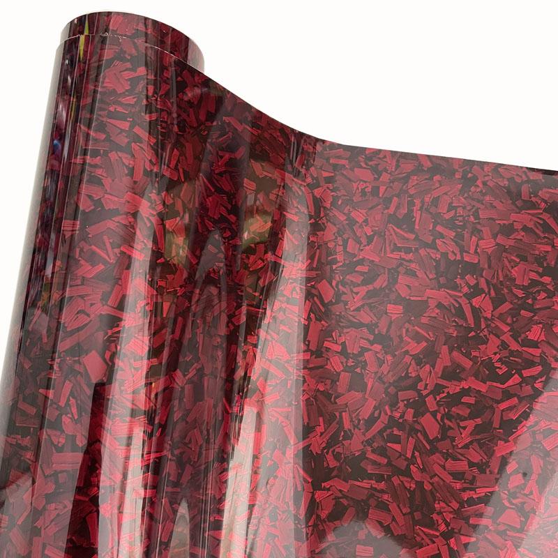 Rotolo Vinile Autoadesivo Fibra di Carbonio Forgiata Lucido PET Premium Pellicola per Wrapping Veicoli Auto