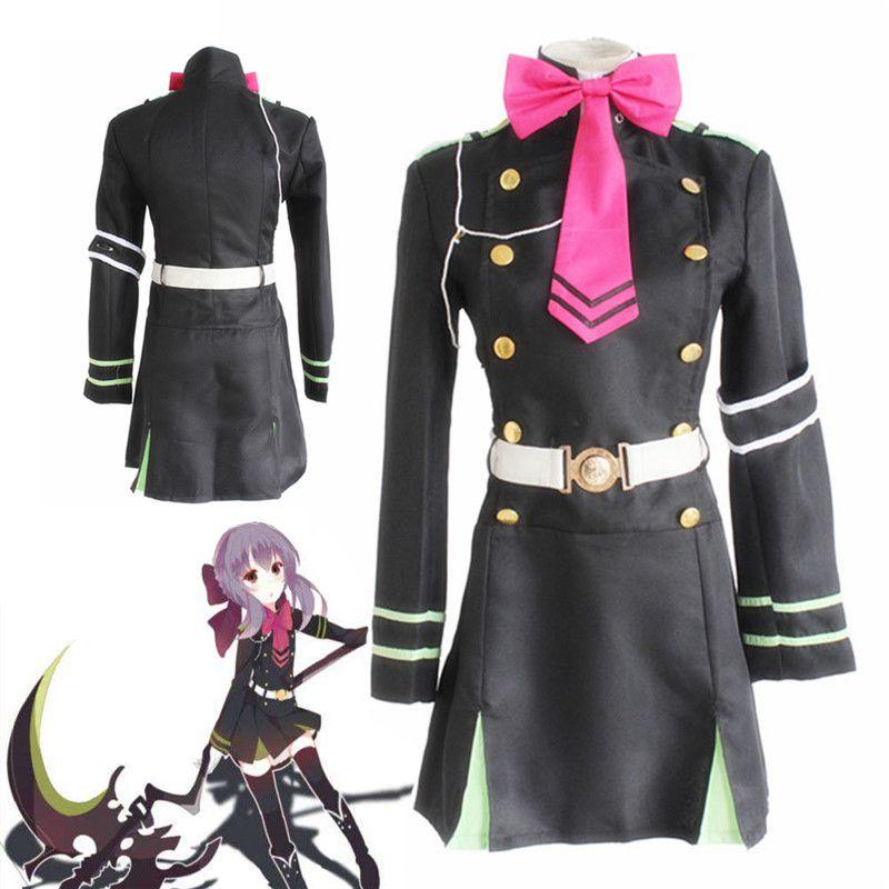 Elegant Anime Seraph Of The End Shinoa Hragi Military Uniform Cosplay Costume Dress For All Occasions