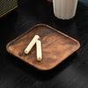 2Pcs Acacia Wood Plates Square Wooden Snack Plate Cake Dessert Fruit Serving Small Sushi Food Dishes Plate Set Wooden Tableware
