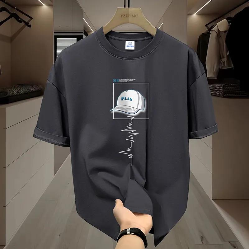 Herr Sommar T-shirt med tunn del, Casual, Kortärmad, Ungdom, Studenter, Plusstorlekar, Lösa Toppar