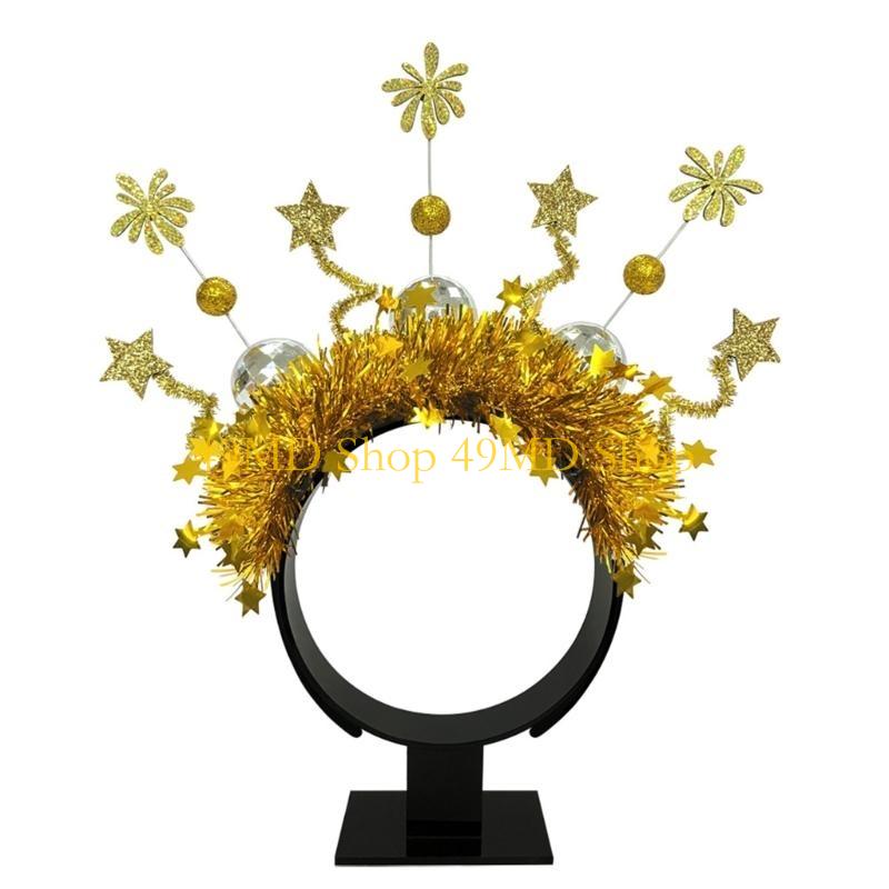 49MD New Year Eve Headband Year 2025 Festival Headpiece Headwear Theme Party Props